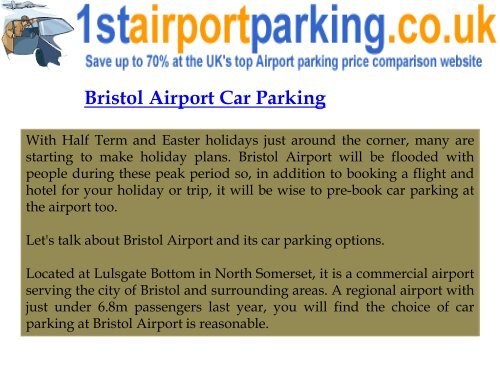 Car Parks Near Bristol Airport www.yumpu.com