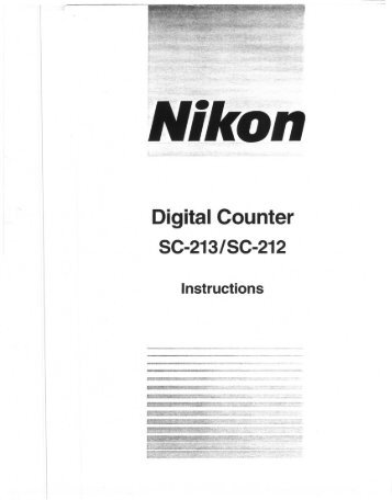 Page 1 igital Counter -2131 SC212 Instructions Page 2 Page 3 ...