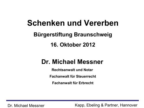 Kapp, Ebeling & Partner - bei der Bürgerstiftung Braunschweig