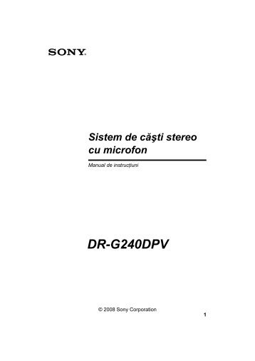 Sony DR-G240DPV - DR-G240DPV Consignes dâutilisation Roumain