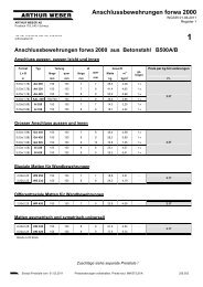 Anschlussbewehrungen forwa 2000 (PDF) - Arthur Weber AG