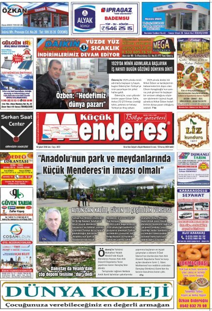 “Anadolu'nun park ve meydanlarında Küçük Menderes'in imzası olmalı”