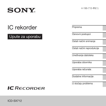 Sony ICD-SX712 - ICD-SX712 Consignes dâutilisation Croate