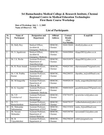 Participants_SRMCChennai