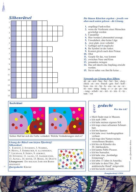 Dompfarrbrief Linz 1/2016