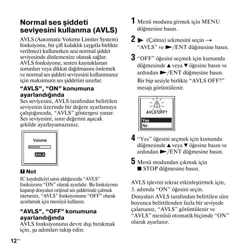 Sony ICD-SX712 - ICD-SX712 Consignes d&rsquo;utilisation Turc