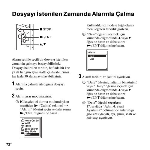 Sony ICD-SX712 - ICD-SX712 Consignes d&rsquo;utilisation Turc