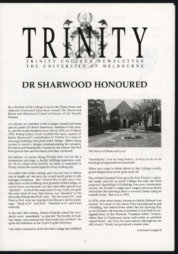 Trinity College Newsletter, vol 1 no 46, March 1993