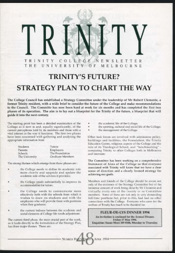Trinity College Newsletter, vol 1 no 48, April 1994