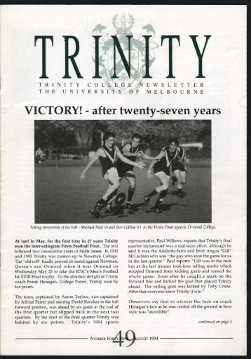 Trinity College Newsletter, vol 1 no 49, August 1994