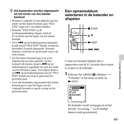 Sony ICD-SX712 - ICD-SX712 Consignes d&rsquo;utilisation N&eacute;erlandais