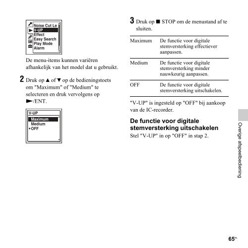 Sony ICD-SX712 - ICD-SX712 Consignes d&rsquo;utilisation N&eacute;erlandais