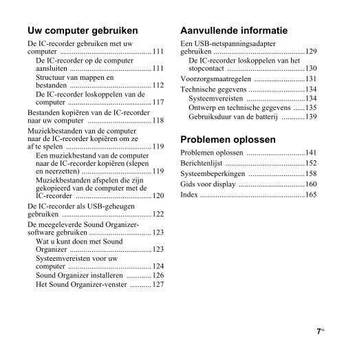 Sony ICD-SX712 - ICD-SX712 Consignes d&rsquo;utilisation N&eacute;erlandais