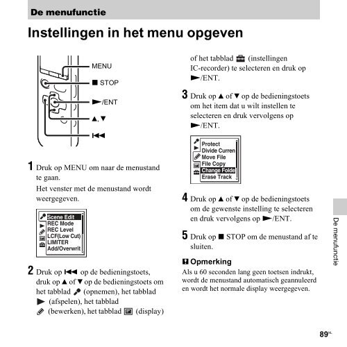 Sony ICD-SX712 - ICD-SX712 Consignes d&rsquo;utilisation N&eacute;erlandais