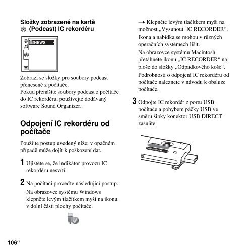 Sony ICD-UX513F - ICD-UX513F Consignes d&rsquo;utilisation Tch&egrave;que