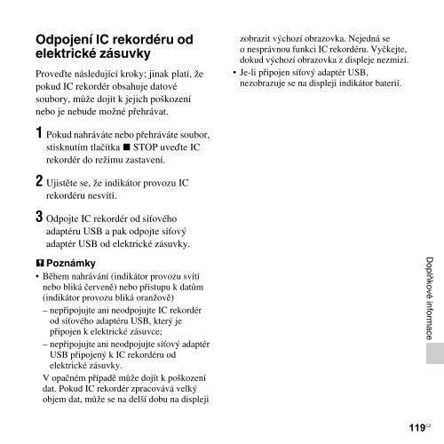 Sony ICD-UX513F - ICD-UX513F Consignes d&rsquo;utilisation Tch&egrave;que