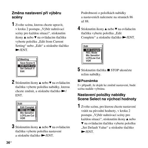 Sony ICD-UX513F - ICD-UX513F Consignes d&rsquo;utilisation Tch&egrave;que