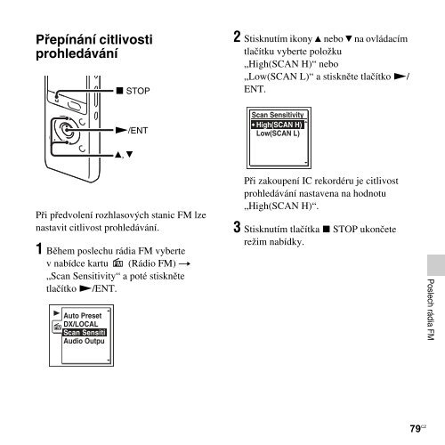 Sony ICD-UX513F - ICD-UX513F Consignes d&rsquo;utilisation Tch&egrave;que