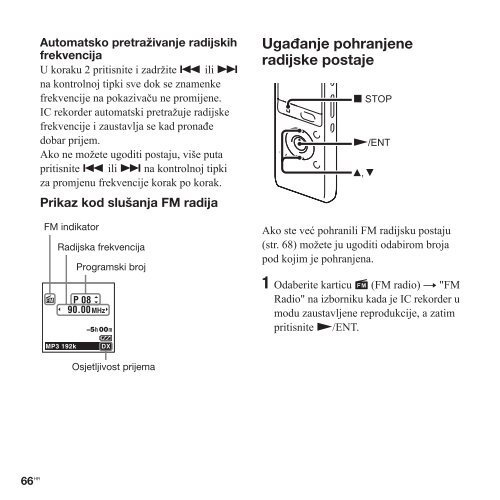 Sony ICD-UX513F - ICD-UX513F Mode d'emploi Croate