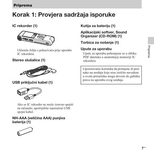 Sony ICD-UX513F - ICD-UX513F Mode d'emploi Croate