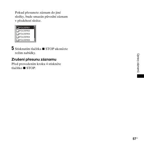 Sony ICD-UX200 - ICD-UX200 Consignes d&rsquo;utilisation Tch&egrave;que