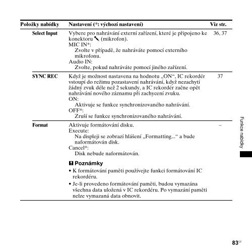 Sony ICD-UX200 - ICD-UX200 Consignes d&rsquo;utilisation Tch&egrave;que