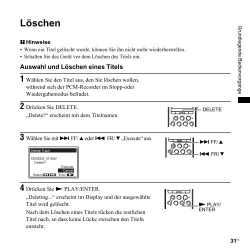 Sony PCM-M10 - PCM-M10 Consignes d&rsquo;utilisation Allemand