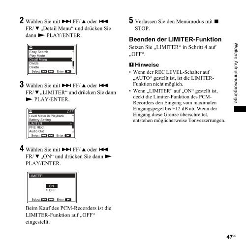 Sony PCM-M10 - PCM-M10 Consignes d&rsquo;utilisation Allemand