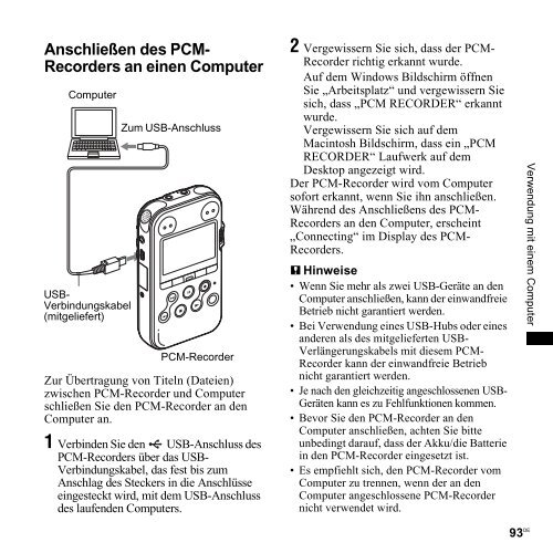 Sony PCM-M10 - PCM-M10 Consignes d&rsquo;utilisation Allemand