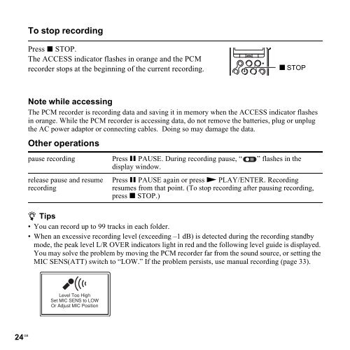 Sony PCM-M10 - PCM-M10 Consignes d&rsquo;utilisation Anglais