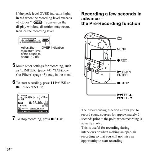 Sony PCM-M10 - PCM-M10 Consignes d&rsquo;utilisation Anglais