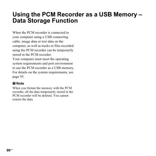 Sony PCM-M10 - PCM-M10 Consignes d&rsquo;utilisation Anglais