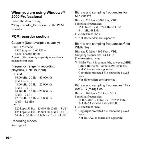 Sony PCM-M10 - PCM-M10 Consignes d&rsquo;utilisation Anglais