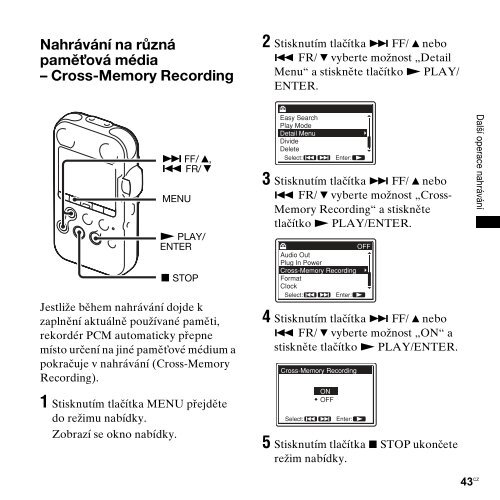 Sony PCM-M10 - PCM-M10 Consignes d&rsquo;utilisation Tch&egrave;que