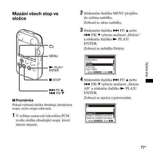 Sony PCM-M10 - PCM-M10 Consignes d&rsquo;utilisation Tch&egrave;que