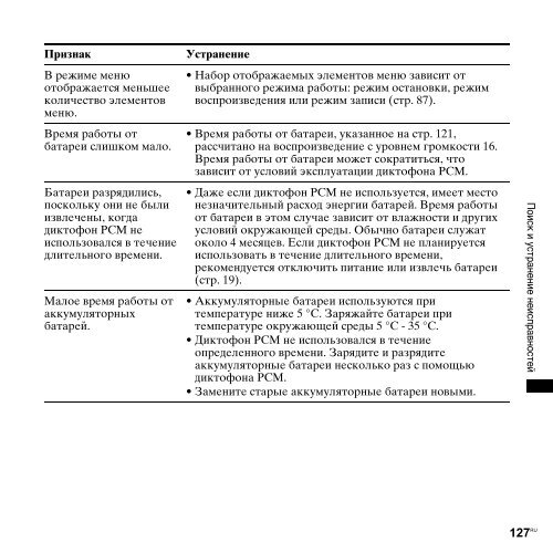 Sony PCM-M10 - PCM-M10 Consignes d&rsquo;utilisation Russe