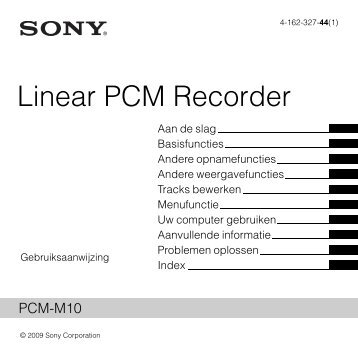 Sony PCM-M10 - PCM-M10 Consignes dâutilisation NÃ©erlandais