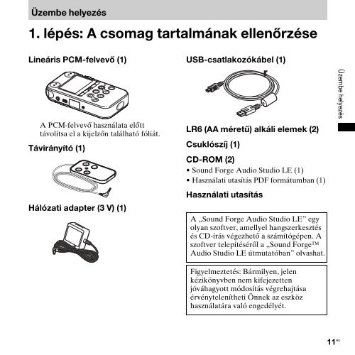 Sony PCM-M10 - PCM-M10 Consignes d&rsquo;utilisation Hongrois