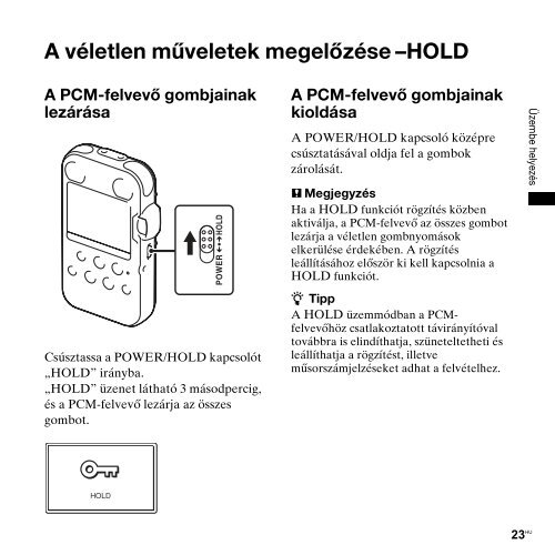 Sony PCM-M10 - PCM-M10 Consignes d&rsquo;utilisation Hongrois