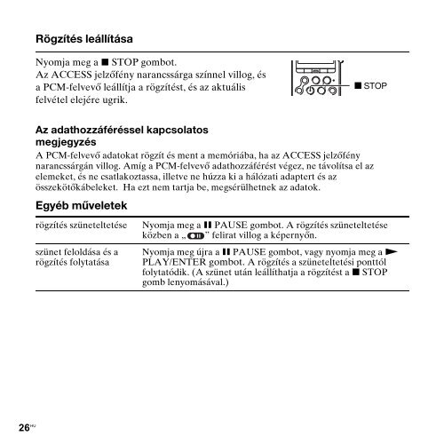 Sony PCM-M10 - PCM-M10 Consignes d&rsquo;utilisation Hongrois