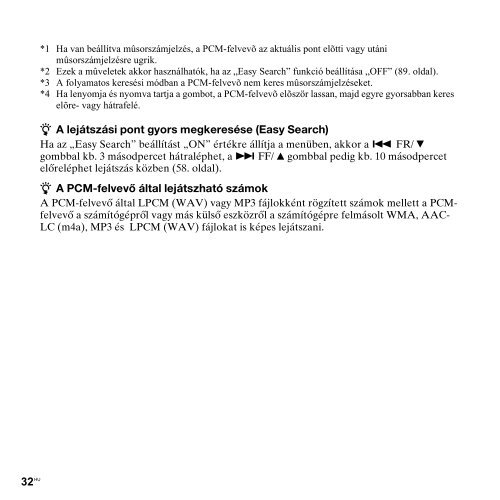 Sony PCM-M10 - PCM-M10 Consignes d&rsquo;utilisation Hongrois