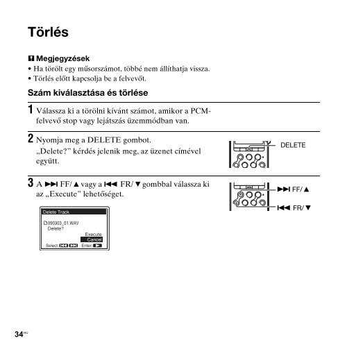 Sony PCM-M10 - PCM-M10 Consignes d&rsquo;utilisation Hongrois