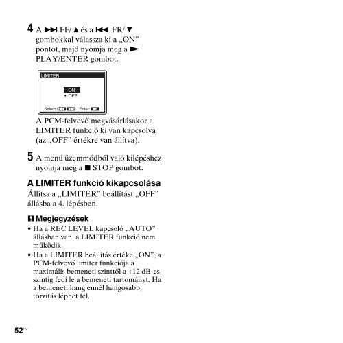 Sony PCM-M10 - PCM-M10 Consignes d&rsquo;utilisation Hongrois