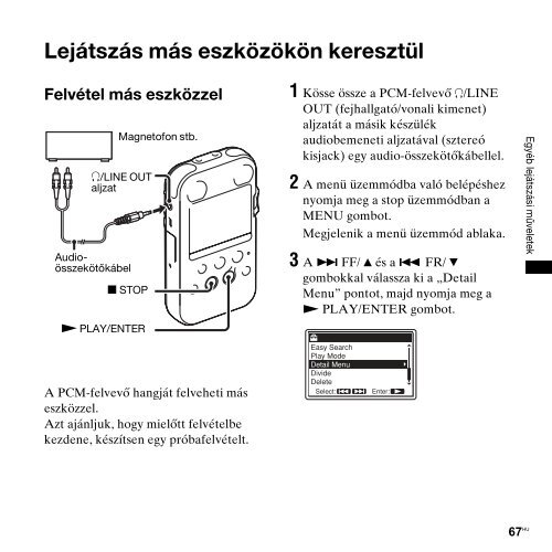 Sony PCM-M10 - PCM-M10 Consignes d&rsquo;utilisation Hongrois