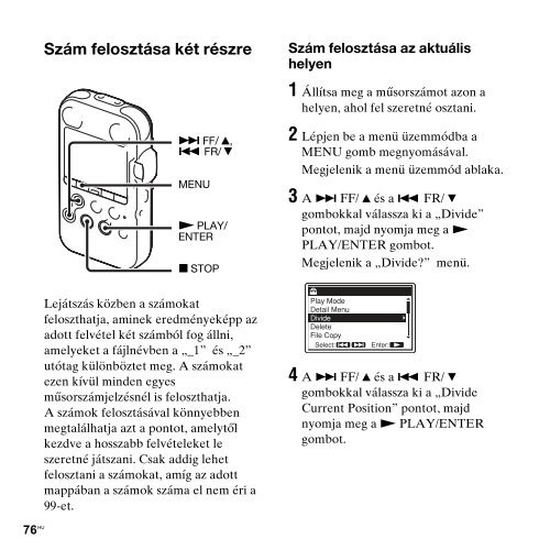 Sony PCM-M10 - PCM-M10 Consignes d&rsquo;utilisation Hongrois