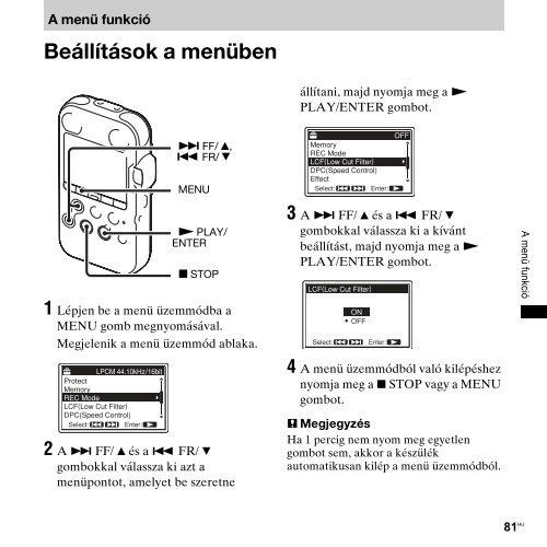 Sony PCM-M10 - PCM-M10 Consignes d&rsquo;utilisation Hongrois