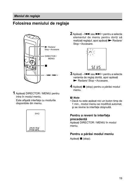 Sony ICD-BX800 - ICD-BX800 Mode d'emploi Roumain