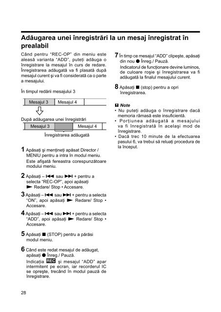 Sony ICD-BX800 - ICD-BX800 Mode d'emploi Roumain