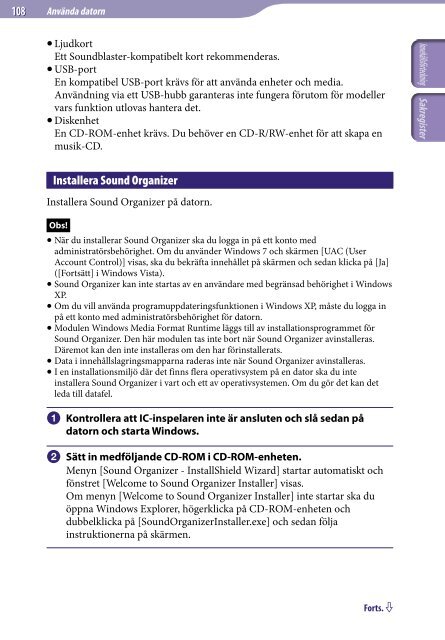 Sony ICD-UX522F - ICD-UX522F Consignes d&rsquo;utilisation Su&eacute;dois