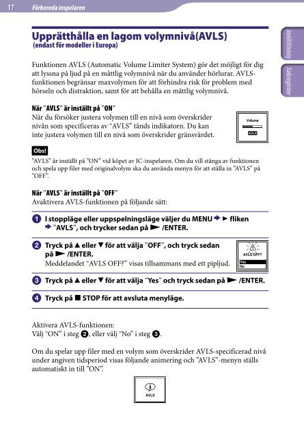 Sony ICD-UX522F - ICD-UX522F Consignes d&rsquo;utilisation Su&eacute;dois